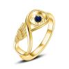 BIAIHQIE Wing Cremation Ring for Ashes Memorial Urn Jewelry Human Pet Ash Holder Stainless Steel Funeral Keepsake Gift for Women-9-Gold-Blue Stone view 1