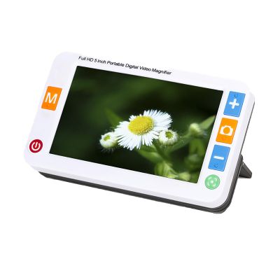 5 Inch Portable Video Digital Magnifier with Foldable Handle, Electronic Reading Aid, 26 Color Modes, Support AV Output to TV