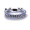 JPHHRP 3Pcs/Set Stone Braided Bracelets For Men Lapis Lazuli Amethysts Hematite Beads Bracelet Set Yoga, Lapis Lazuli view 3