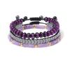 JPHHRP 3Pcs/Set Stone Braided Bracelets For Men Lapis Lazuli Amethysts Hematite Beads Bracelet Set Yoga, Lapis Lazuli view 4