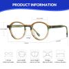 FYTOO Blue Light Blocking Reading Glasses - Round Blue Light Blocking Reading Glasses Men for Women Anti UV Readers for Women Computer, 2.5x Magnification view 2