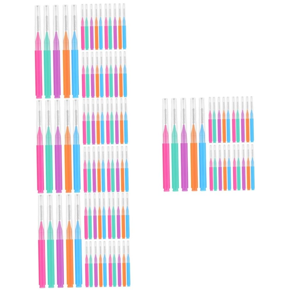 Anneome 200pcs Interdental Brushes Ergonomic Cleaning Tools for Braces Comfortable Oral Includes and Brushes