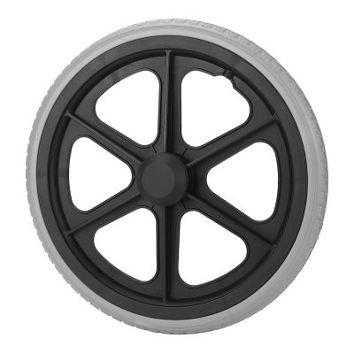 14 inch Wheelchair Wheel Replacement, Sturdy PU Material, Model 6001 Bearing, Textured Non Slip Design, Wide Applications, Low Noise, 350x30mm Tire Size, 12mm Inner Diameter