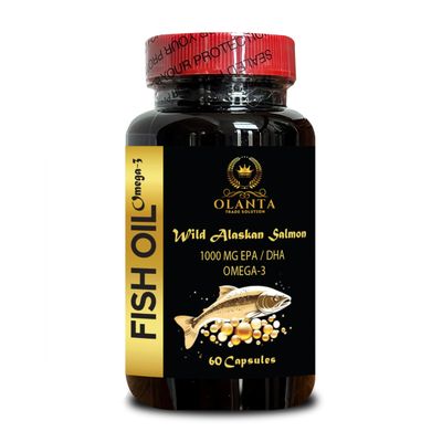 Wild Alaskan Fish Oil - Wild Alaskan Salmon Fish Oil 1000 mg Omega-3 epa and dha, Fish Oil Omega 3 softgels, No Fish Aftertaste, Vitamin for Skin - 1 Bottle 60 Softgels