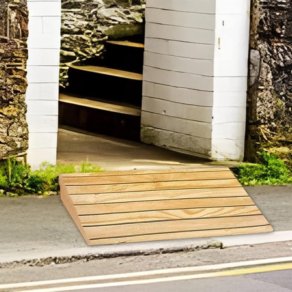 Ramps Threshold Ramp, Doorway Ramp for Mobility Scooter, Sturdy Non Slip Entry Ramp for Wheelchairs for Home, Curb/Wayside Wood Threshold Ramp 40/50/ 60/70/ 80/100 cm Wide(70x43x18cm (27.5x17x7in))