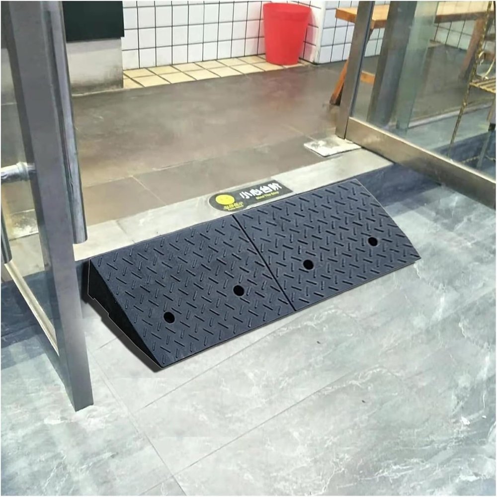Ramps Threshold Ramp, Rubber Threshold Curb Ramps, 2inch/ 3inch/ 3.5inch/ 4inch/5 Inch Rise, Heavy Duty Wheelchair Ramps for Doorways Deck Yard, Truck/Cars/Scooters Transition Ramp(98x30x12cm/38.5x11.