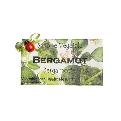 Alchimia Bergamot Vegetable Soap, 10.5 oz, Handmade in Italy Ladybug Charm