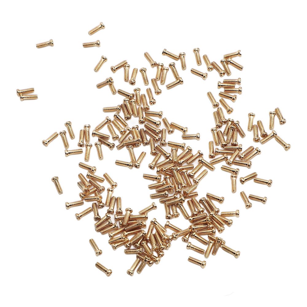 200Pcs 2.0x1.4mm Gold Plated Glasses Repair Screws Stainless Steel Small Flat Head Eyeglasses Screws Kit