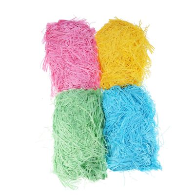 NOLITOY 4pcs Rainbow Tissue Paper Cut Paper Shred Filler for Box Decorative Silk Lafite Grass