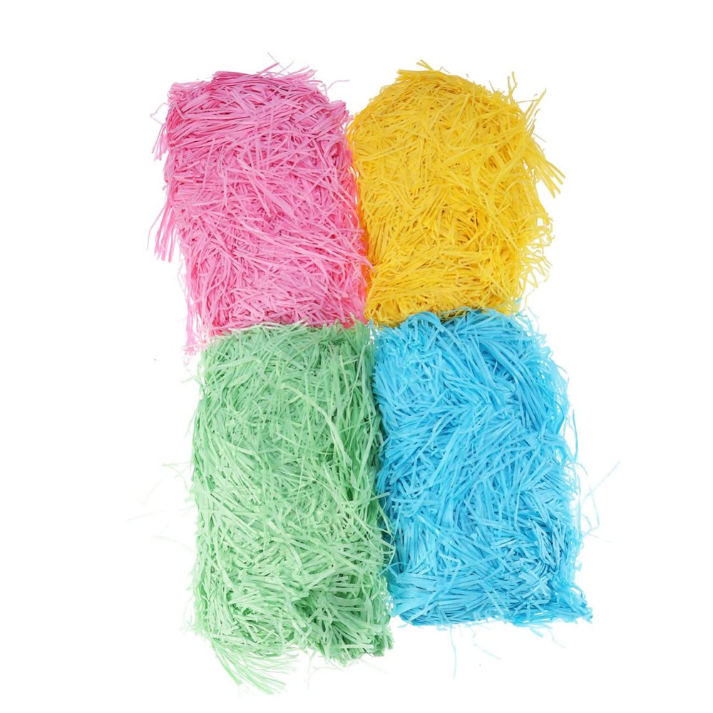 NOLITOY 4pcs Rainbow Tissue Paper Cut Paper Shred Filler for Box Decorative Silk Lafite Grass
