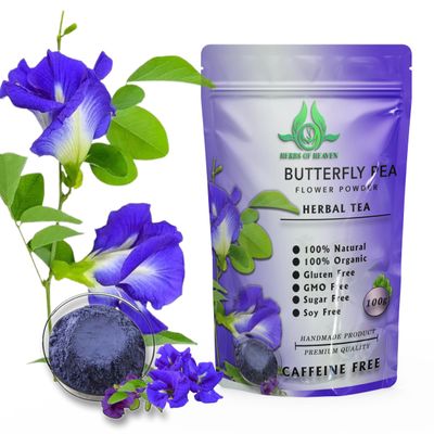 100g Blue Butterfly Pea Powder - 100% Natural Flower Powder for Vibrant Blue Drinks & Natural Food Coloring - Caffeine-Free