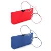 REAVEE 2 Pack Small Armless Reading Glasses for Men Women, Blue Light Blocking Round No Temple Thin Compact Readers with Portable Case, Red and Blue +1.5 view 2
