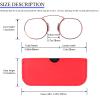 REAVEE 2 Pack Small Armless Reading Glasses for Men Women, Blue Light Blocking Round No Temple Thin Compact Readers with Portable Case, Red and Blue +1.5 view 4