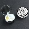 Small Pill Box Portable Pill Case 3 Compartment Metal Pill Vitamins Holder Organizer Cute Black and White Polka Dot Travel Pillbox for Purse Pocket view 1
