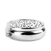 Small Pill Box Portable Pill Case 3 Compartment Metal Pill Vitamins Holder Organizer Cute Black and White Polka Dot Travel Pillbox for Purse Pocket view 4