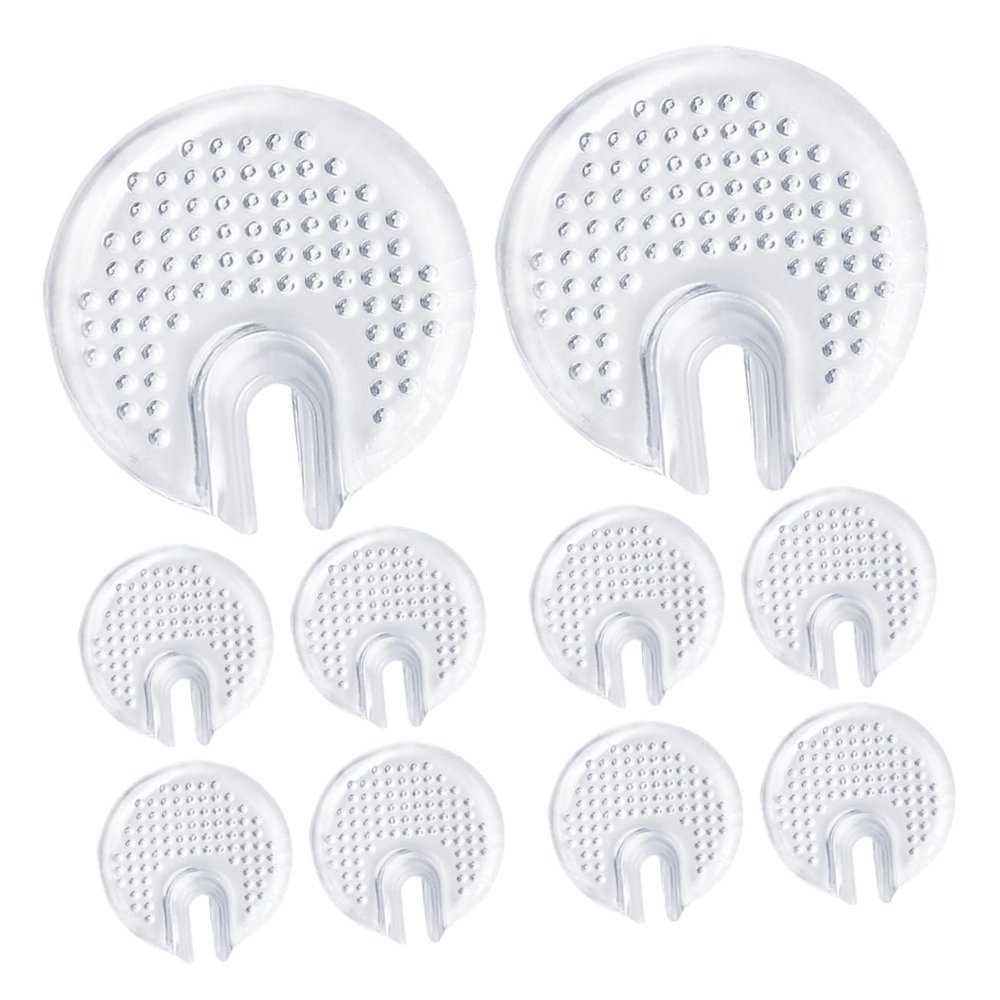 VALICLUD 10pairs Transparent Forefoot Pads of Adhesive Metatarsal Cushions for -Flops Soft and Breathable Foot Pads Comfortable Shoe Inserts for and Support