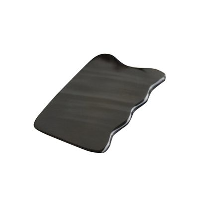 Healeved Black Wavy Natural Buffalo Horn Massage Tool Scraping Plate for Physical Therapy and Spa Care Multi-functional Gua Board for Neck and