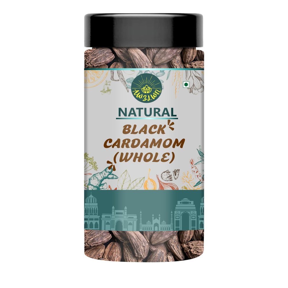 AWZLWN Natural Whole Black Cardamom 300 GM Pack of 1 Pcs - AWZLWN