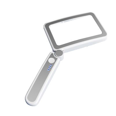 10 LED Beads Reading Magnifier with 3 Levels Adjustable Brightness, 100x Magnification, Light Weight Low Vision Aids, Perfect for Books, Seniors