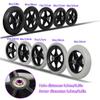 2 Pack Solid Replacement Wheels 6/7/8in Wheelchair Front Wheels with Screws Rollator Walker Anti-Slip Replacement Casters Rollers Wheels Easy to Install(Black,6in/14cm) view 3