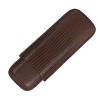 2 Finger Cigar Case Holder, Cigar Travel Case Elegant PU Leather Textured Brown for view 3
