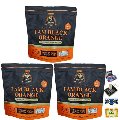 IAmCoffee Black Orange Instant Coffee Mix Coffee Delicious Mellow Intense Arabica Roasted Fruit Snack 25 Sachets/Pack (250 Grams) (of 3) By Thaigiftshop [Get Free Tomato Facial Mask]
