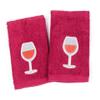 MUkitchen Cotton Dish Cloth Set with Scrubber, 12x12 in, 2 Pack (Wine) view 1