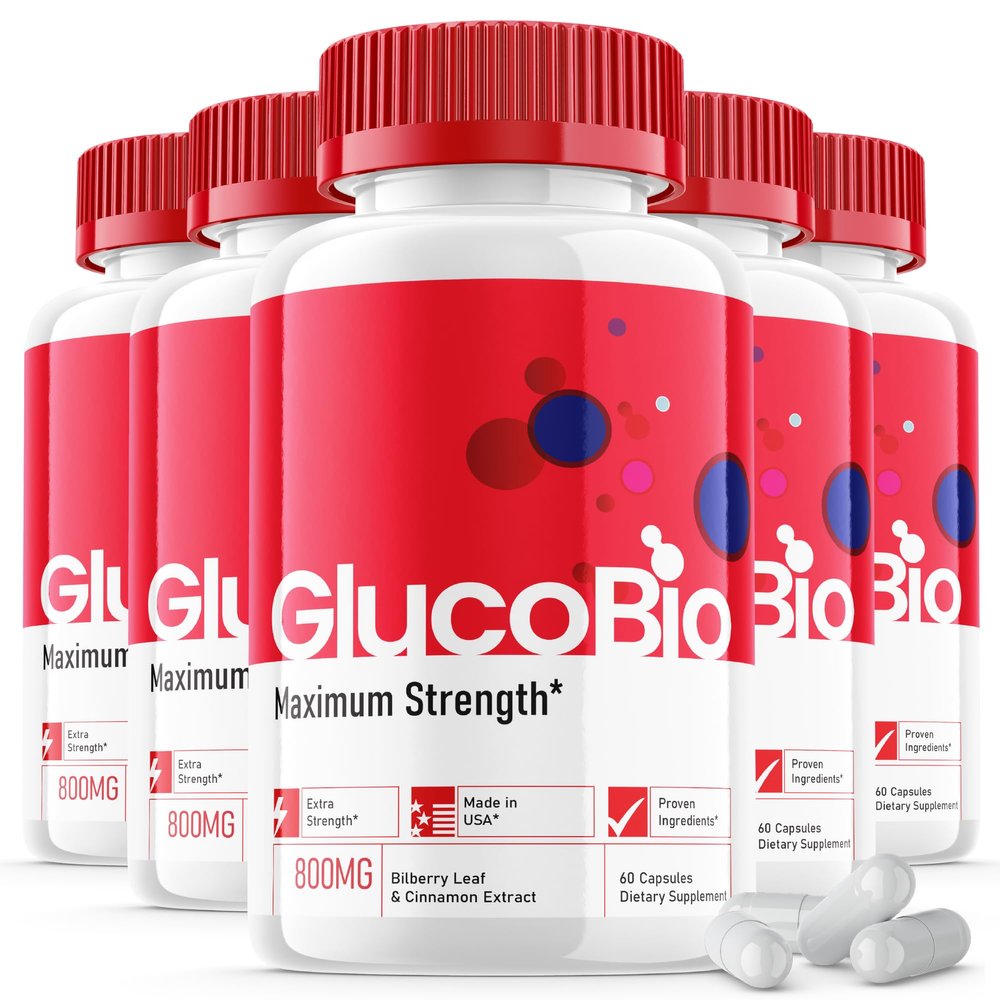 (5 Pack) Glucobio Capsules - Official Formula - Gluco Bio Support Supplement Vitamin, Glucobio Health Wellness Capsules Maximum Strength, Glucobio, Gluco Bio Pills Advanced Support (300 Capsules)