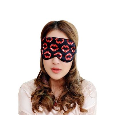 212 Main Soft Silk Lovely Eyeshade Sleep Eye Mask - Red Lips