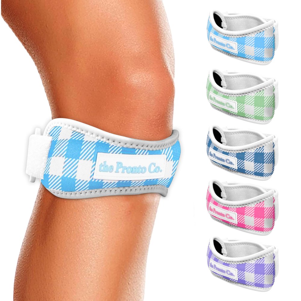 the Pronto Co. Patellar Tendon Knee Straps, Knee Pain Relief Support Braces, Pack of 2, Adjustable (Light Blue)