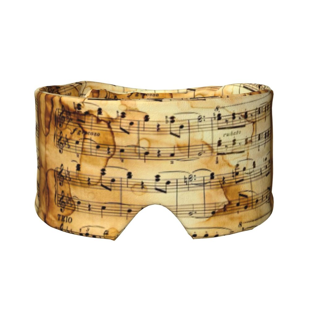 Music Note Print Print Travel Sleep Eye and Ear Muffs Mask Noise Blocking and Light Covering Sleep Aid