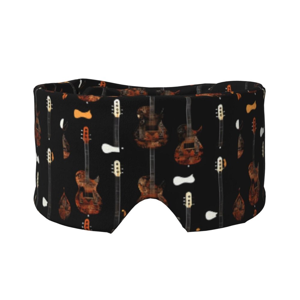 Art Guitar Pattern Print Print Travel Sleep Eye and Ear Muffs Mask Noise Blocking and Light Covering Sleep Aid