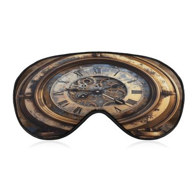 Adjustable Soft Sleep Eye Mask for Total Darkness, Steampunk Clock Print Light-Blocking Eye Mask Comfortable Eye Mask for Rest & Travel
