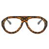COTIA Trendy Oversized Pilot Reading Glasses Women Men Flower Brown Vintage Eyeglasses Anti Blue Light Presbyopic Glasses (leopard, 2.5, x) view 1
