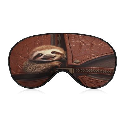 Adjustable Soft Sleep Eye Mask for Total Darkness, Sloth on Zipper Print Light-Blocking Eye Mask Comfortable Eye Mask for Rest & Travel