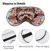 Adjustable Soft Sleep Eye Mask for Total Darkness, Yorkie Floral Print Light-Blocking Eye Mask Comfortable Eye Mask for Rest & Travel view 3