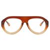 COTIA Trendy Oversized Pilot Reading Glasses Women Men Flower Brown Vintage Eyeglasses Anti Blue Light Presbyopic Glasses (tea, 2, x) view 1