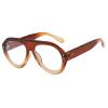 COTIA Trendy Oversized Pilot Reading Glasses Women Men Flower Brown Vintage Eyeglasses Anti Blue Light Presbyopic Glasses (tea, 2, x) view 2
