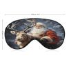 Adjustable Soft Sleep Eye Mask for Total Darkness, Santa Claus and Deer Elk Print Light-Blocking Eye Mask Comfortable Eye Mask for Rest & Travel view 2