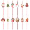 24PCS Christmas Paper Straws Red and Green Theme Disposable Straws for Christmas Party Favors Santa Claus Disposable Straw for Xmas Beverage Cocktail Birthday Christmas Home Party Supplies view 1