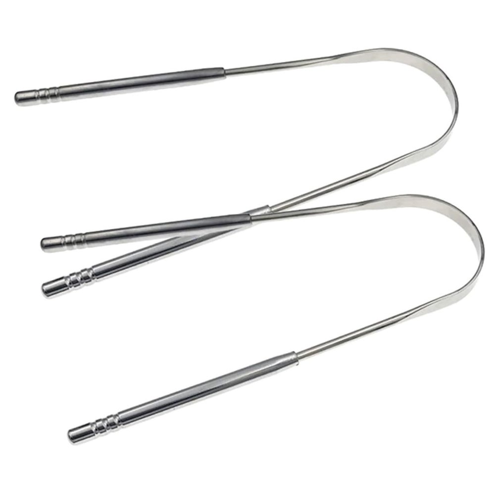 ORFOFE 2pcs Stainless Steel for Tongue Scrapers for Oral Care Extra-wide Scraping
