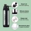 Asbirg 2.0 | 35 oz Glass Protein Shaker Bottle BPA-Free, Leakproof Lid, Stainless Steel Mixing Ball & Silicone Sleeve Gym Shaker for Smoothies, Shakes & Pre-Workout | Black view 3