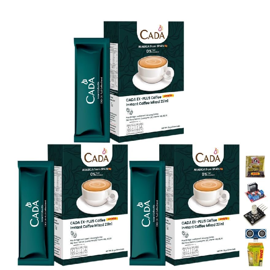 Fruit Snack Delicious Intense Mellow CadaCoffee Ex-Plus Coffee Instant 22in1 Espresso Arabica 10 Sachets/Box (of 3) By Beautygoodshop [Get Free For You Beauty Gifts]