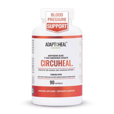 ADAPTOHEAL Circuheal Adaptogenic Blend with 7 High-Concentrate Botanical Extracts including Astragalus, Ginkgo Biloba & Reishi Daily Circulation Support Formula 90 Capsules