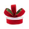 15 feet Christmas Velvet Red Green Wired Ribbon, Deluxe Velvet Red and Green Satin Fabric Wired Ribbon, Christmas Wired Ribbon, Ribbon for Wreaths, 1.5" Wired Ribbon view 1