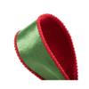 15 feet Christmas Velvet Red Green Wired Ribbon, Deluxe Velvet Red and Green Satin Fabric Wired Ribbon, Christmas Wired Ribbon, Ribbon for Wreaths, 1.5" Wired Ribbon view 3
