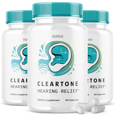 (3 Pack) Cleartone Pills - Official Formula - Cleartone Tinnitus Hearing Support Pills, Clear Tone Pills Hearing Relief Maximum Strength Formula Clear Tone Advanced Vitamin Supplement (180 Capsules)