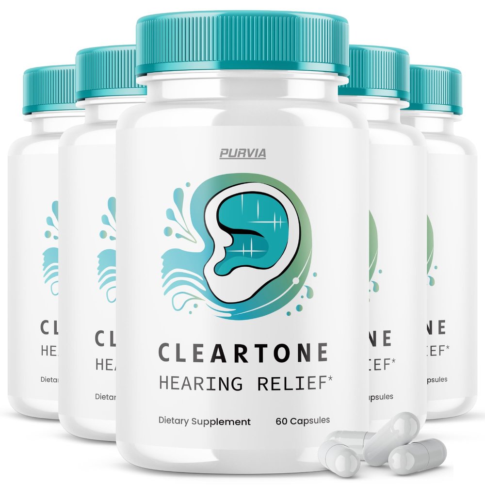 (5 Pack) Cleartone Pills - Official Formula - Cleartone Tinnitus Hearing Support Pills, Clear Tone Pills Hearing Relief Maximum Strength Formula Clear Tone Advanced Vitamin Supplement (300 Capsules)