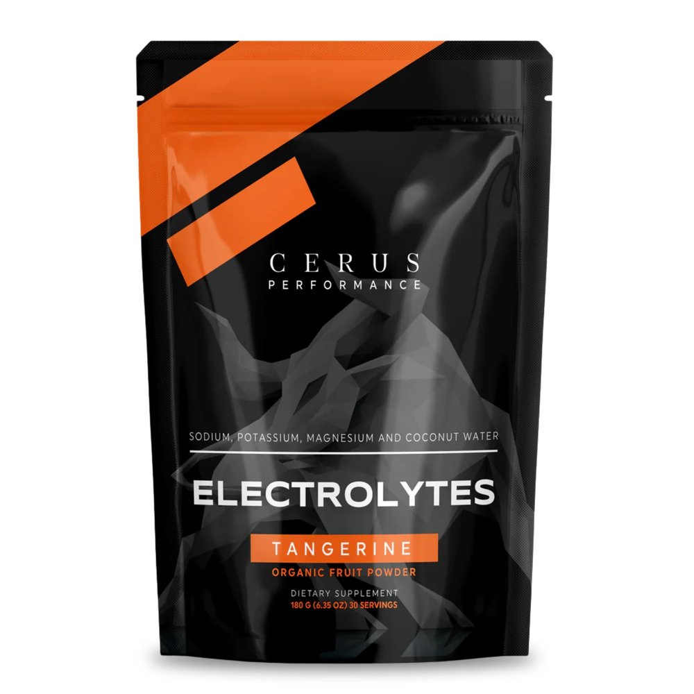 Cerus Performance Electrolyte Powder Tangerine Flavor, 30 Servings, Zero Sugar, Coconut Water Powder & Real Fruit, Endurance & Recovery