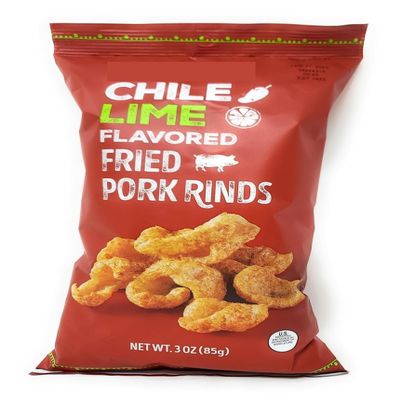 T'Js Chile Lime Flavored Fried Pork Rinds 3oz bag (Pack of 1)